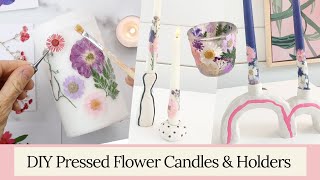 How to Add Pressed Flower to Candles [upl. by Neelcaj]