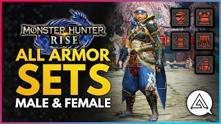 Monster Hunter Rise  All Armor Sets amp Layered Armor  Male amp Female [upl. by Eolcin]