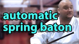 Automatic Spring Baton Product Review  KarateMartcom [upl. by Beller722]