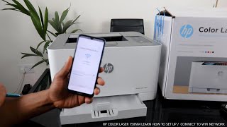 HP Color Laser 150nw Wireless Printer Wireless Setup  How to Set up Connect to A WIFI Network [upl. by Esyli809]