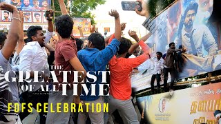 மதுரையில் GOAT FDFS Celebration  Madurai [upl. by Yonah81]