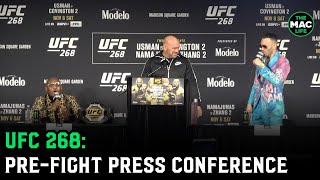 UFC 268 PreFight Press Conference Colby Covington offers to call Usmans dads parole officer [upl. by Ashlan]