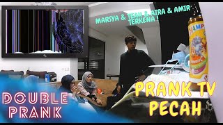 TEAH ROSAKKAN TV   DOUBLE PRANK MARSYA  TEAH  AIRA amp AMIR TERKENA [upl. by Laoj]