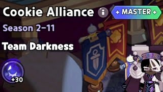 Cookie Alliance Season 211 Master Mode Team Darkness Guide  Cookie Run Kingdom [upl. by Oderfigis]