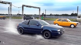 VW Corrado VR6 Twin Engine Turbo Sound amp Drag Race Acceleration [upl. by Acilejna]