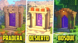 3 IDEAS FÁCILES de PORTALES en MINECRAFT SURVIVAL [upl. by Ahsoj]