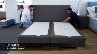 Boxspringbett Aufbau Montageanleitung für Boxspring Welt Betten [upl. by Asaeret]