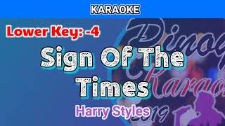 Sign Of The Times by Harry Styles Karaoke  Lower Key  4 [upl. by Jemie]