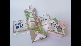 Variation der Explosionsbox  Eckige Torte mit Produkten von StampinUp [upl. by Franky]