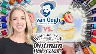 Winsor amp Newton Cotman vs Van Gogh Student Grade Watercolor Review [upl. by Ledif]