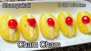 Champakali sweet at home in 30 minutesLockdownಗೆ ಕೇವಲ 1ಲೀಟರ್ ಹಾಲಿನಿಂದ ಚಂಪಾಕಲಿ ಮಾಡುವ ವಿಧಾನ cham cham [upl. by Hubie250]