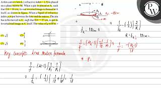 A thin convex lens \ \mathrmL \  refractive index \ 15 \  is placed on a plane mirror [upl. by Nahej379]