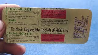 Acivir400 DT Tablet  Aciclovir 400mg Tablet  Acivir 400mg Tablet Uses benefits review in Hindi [upl. by Eiramnerual662]