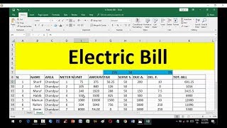 Electric Bill Sheet  MS Excel Bangla Tutorial  Microsoft Office 2016  MS School [upl. by Devaj903]