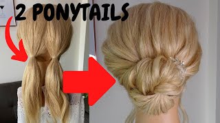 How to do an easy chignon hairstyle  quick chignon updo [upl. by Schilling393]