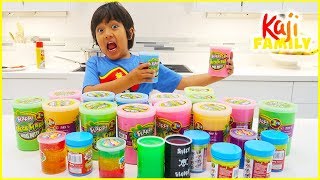 Mixing all my slime together DIY challenge Satisfying slime with Ryan [upl. by Notreb]