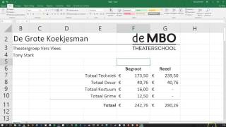 STM  Begroting maken in Excel  Deel 6  Alles afmaken [upl. by Anihta]