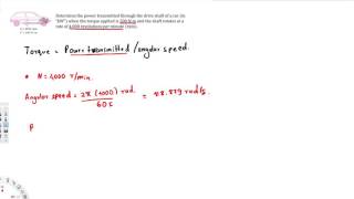 Thermodynamics  Determine the power transmitted through the drive shaft of a car [upl. by Enoval389]