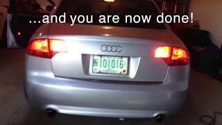 Audi B7 A4  DIY Inner trunk lid Tail Light Bulb Replacement [upl. by Rurik210]