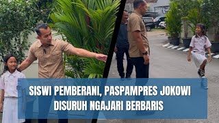 Aksi Nekat Siswi Cilik Minta Paspampres Ajari Berbaris di Depan Rumah Jokowi [upl. by Nanreik96]