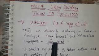 IGNOU MA SOCIOLOGY  MSOE4  IMP TOPICS  LOUIS WIRTH  Urbanism As A Way Of Life [upl. by Elayor]