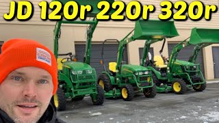 Whats Changed The NEW John Deere 120r 220r 320r Loaders [upl. by Idna673]