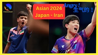 Tomokazu Harimoto Japan vs Benyamin Faraji 14yearsold  Iran  Asian Championships 2024 [upl. by Inatirb]