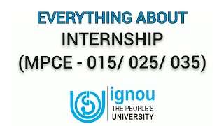 IGNOU MA Psychology Internship  Know Everything about MPCE 015 MPCE 025 amp MPCE 035  IGNOU MAPC [upl. by Ellierim]