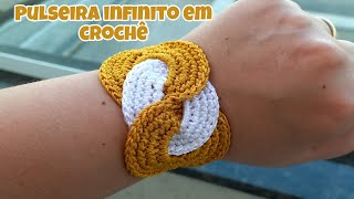 Pulseira em crochê infinitoPasso a passoIniciantes também vão conseguir fazer [upl. by Brinn]