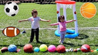 Learn Sport Ball Names for Toddlers and Babies Fun Kids Playing and Learning Different Soccer Balls [upl. by Gnohc]