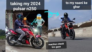 taking my 2024 pulsar N250 to my naani ke ghar crazy reaction ✅️ trending bajajpulsar n250 [upl. by Ik266]