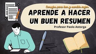 CÓMO HACER UN BUEN RESUMEN PASO A PASO [upl. by Holms496]