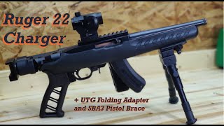 Ruger 22 Charger plus folding SBA3 Brace [upl. by Eramat]