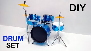 DIY Miniature Musical Instrument  How to Make Drum Set From Paper [upl. by Liggitt]