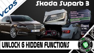 UNLOCK 6 HIDDEN FUNCTIONS ON SKODA SUPERB 3  VCDSCODING amp OBDELEVEN [upl. by Naitirb506]