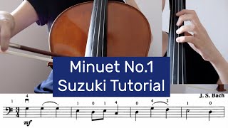 3 Minuet No1  Suzuki Cello Book 2 Tutorial by Cello Studio [upl. by Bernette]