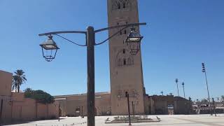 Avenue Mohamed V from the city center of Marrakech Gueliz to the Koutoubia Mosque [upl. by Eybbob478]