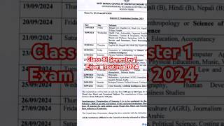 Class 11 Semester 1 Exam Routine 2024 [upl. by Nodnelg884]