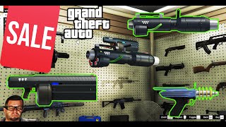 Space Ranger Weapons SALE NOW  GTA 5 Online LASER WEAPONS Widowmaker  Unholy Hellbringer Atomizer [upl. by Anders824]