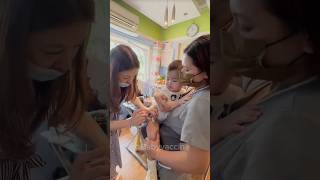 Baby Vaccine action at hospital 🏥 and funny 😂 baby love cute family babygirl happy funnyvid [upl. by Yt964]