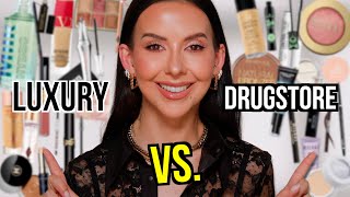 Full Face of LUXURY Vs DRUGSTORE Whats Worth YOUR Money [upl. by Griff]