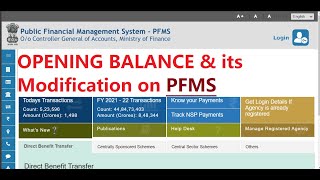 PFMS Opening Balance and its ModificationPFMSTraining Video [upl. by Errick167]