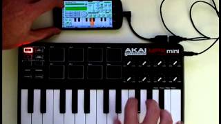 Using a MIDI controller with Caustic 21 on Android [upl. by Dorca919]