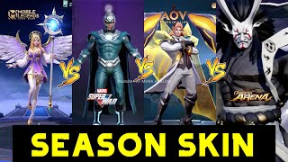 MLBB VS AOV VS MSW VS ONMYOJI ARENA  SEASON SKIN RANK REWARD SKIN COMPARISON [upl. by Gney]