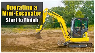 How to Operate a Mini Excavator 2019 PreOp to Shut Down  Heavy Equipment Operator [upl. by Amorete]