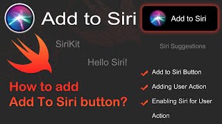 How to add Add to Siri Button in Swift 5 [upl. by Beffrey]