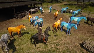 Red dead redemption 2 Horses  Horse Tamer John Marston  Arthur Morgans Appearance [upl. by Narton345]