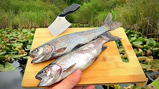 TROUT Catch amp Cook ON MY KAYAK in a SWAMP Bobber Fishing [upl. by Eiramlehcar]