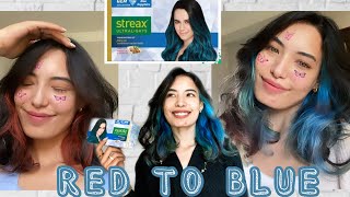 DIY blue hair at home under RS 300Streax ultralight blueI dyed mu hair blue at home [upl. by Eseilanna]