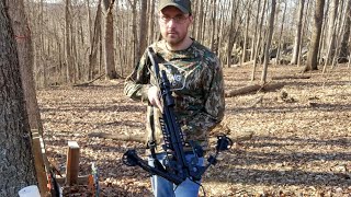 Killer Instinct Rush 400 Crossbow at the Backyard Archery Range Prep 2024 Indiana Turkey Season [upl. by Raynata466]